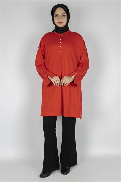 Modal İncili Tunik Nar Çiçeği OTW2118