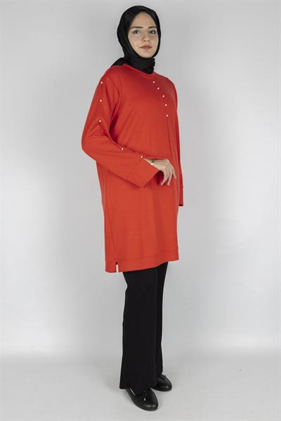 Modal İncili Tunik Nar Çiçeği OTW2118