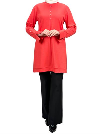 Modal İncili Tunik Nar Çiçeği OTW2118