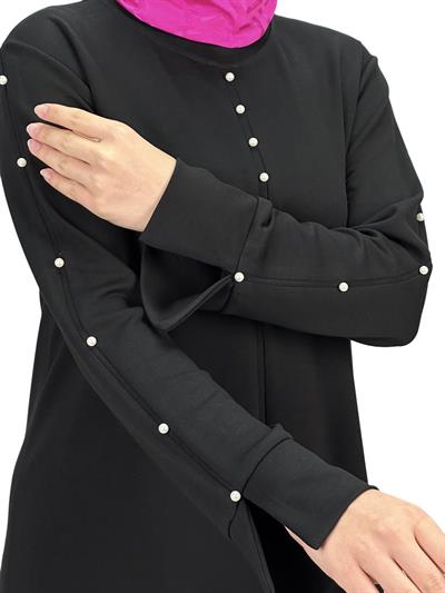 Modal İncili Tunik Siyah OTW2118