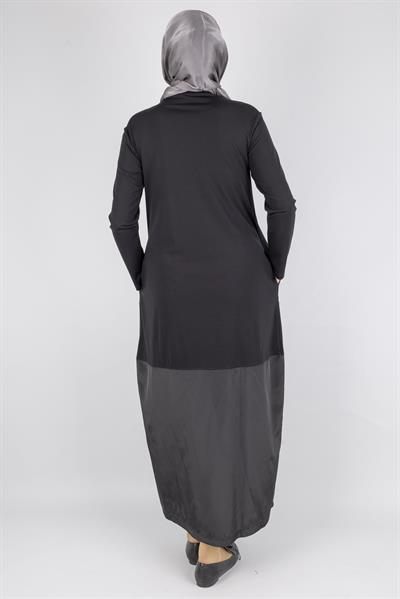 Modern Tasarım Fiyonk Detaylı Çelik Örme Elbise Siyah OTW25173