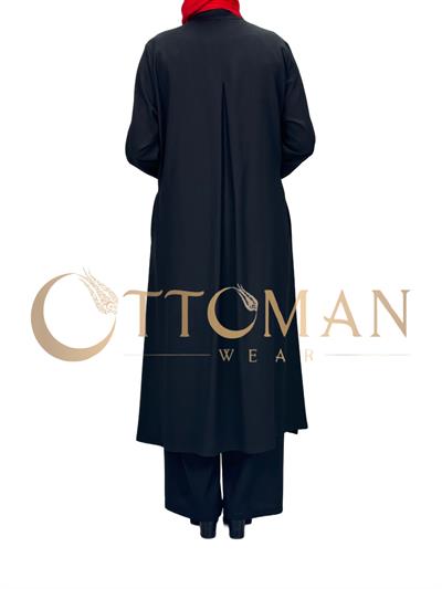 Mora Büyük Beden Pantolonlu Takım Siyah OTW2090