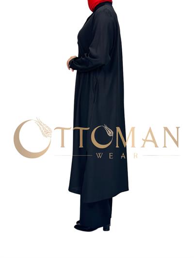 Mora Büyük Beden Pantolonlu Takım Siyah OTW2090