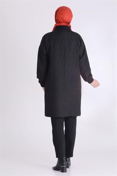 Nakış İşlemeli Spor Tarz Büyük Beden Kapitone Kap Siyah OTW25134