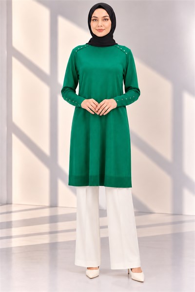 Omuzu Zımbalı Triko Tunik Benetton OTW2769