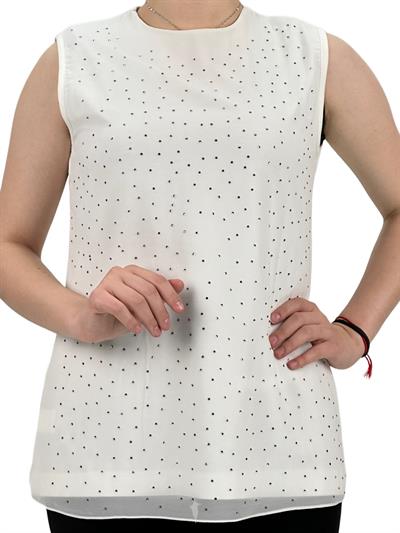 Önü Şifon Arkası Penye Kısa İçlik Ekru OTW404