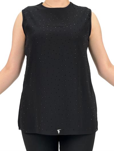 Önü Şifon Arkası Penye Kısa İçlik Siyah OTW404