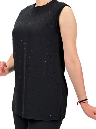 Önü Şifon Arkası Penye Kısa İçlik Siyah OTW404