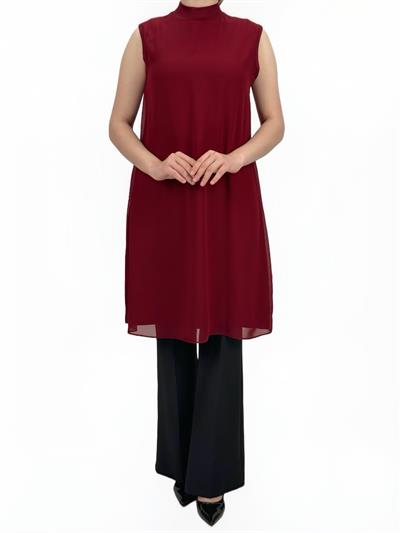 Önü Şifon İçlik Bordo OTW8831-772