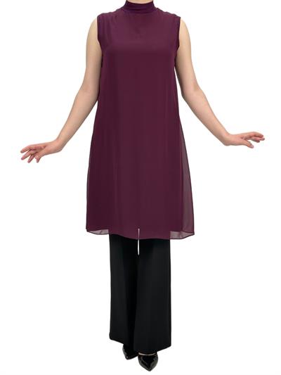 Önü Şifon İçlik Mürdüm OTW8831-772