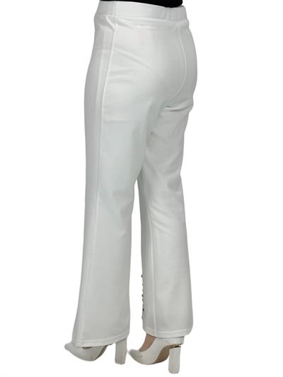 Önü Yırtmaçlı Ve Taş Detaylı Pantolon Ekru OTW3076