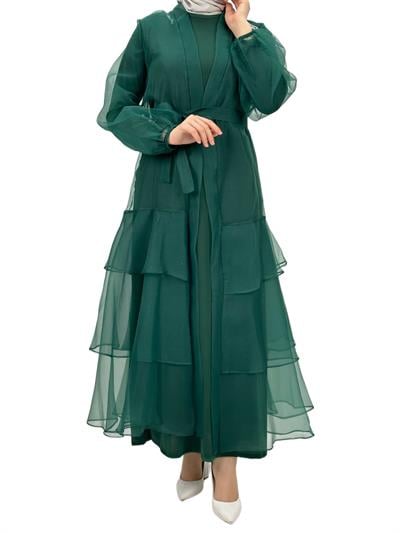 Organze Abayalı Takım Zümrüt OTW4400