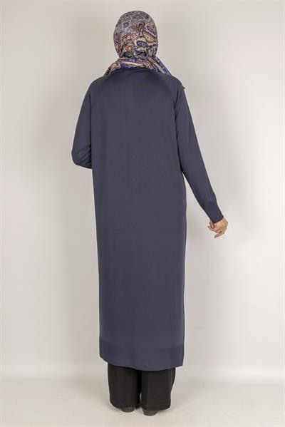 Örgü Desenli Merserize Hırka Lacivert OTW1037