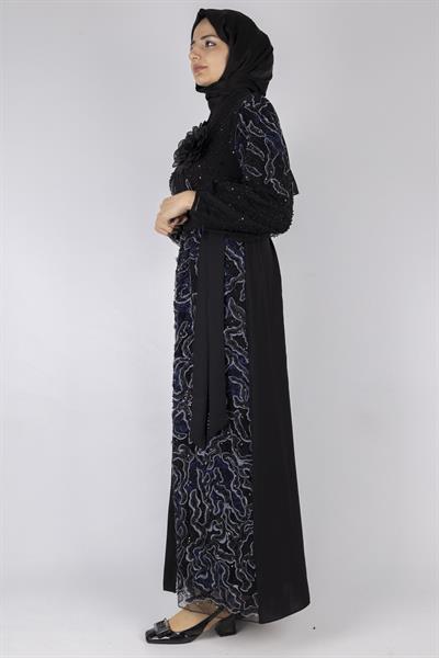 Orhan Store Abaya Takım Siyah-Lacivert OTW2682