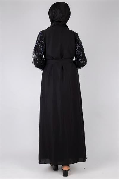 Orhan Store Abaya Takım Siyah-Lacivert OTW2682