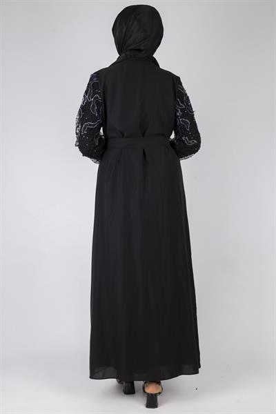 Orhan Store Abaya Takım Siyah-Lacivert OTW2682