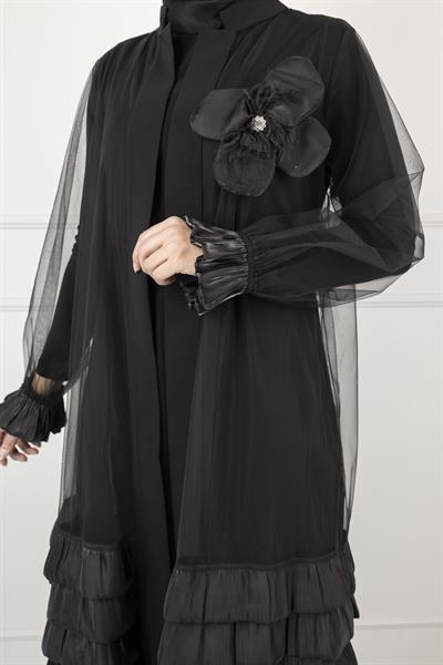 Orhan Store Abaya Takım Siyah OTW2146