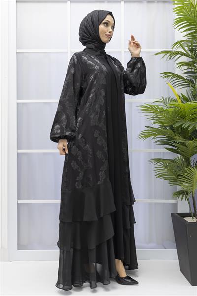 ORHAN STORE ABAYA TAKIM Siyah OTW2308