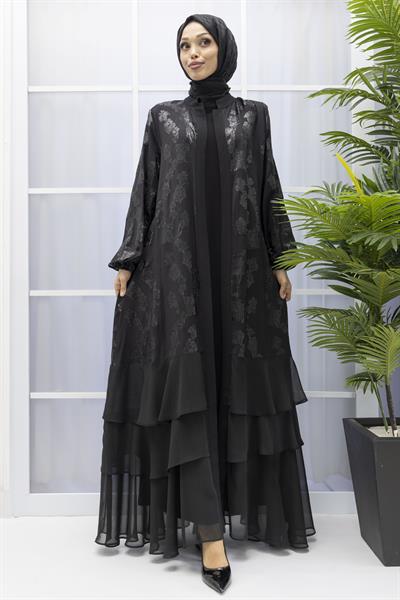ORHAN STORE ABAYA TAKIM Siyah OTW2308