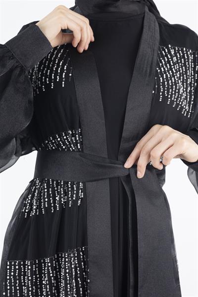 Orhan Store Abaya Takım Siyah OTW2614