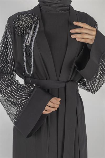 Orhan Store Abaya Takım Siyah-Siyah OTW2588