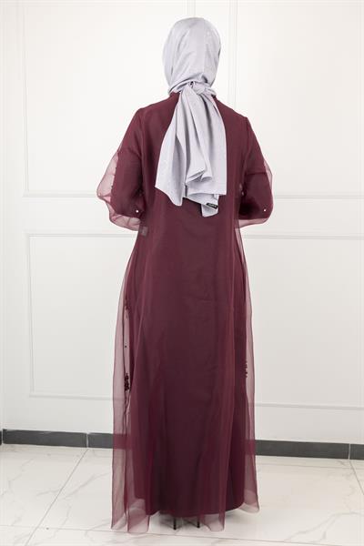 Orhan Store Abayalı Takım Bordo OTW2415