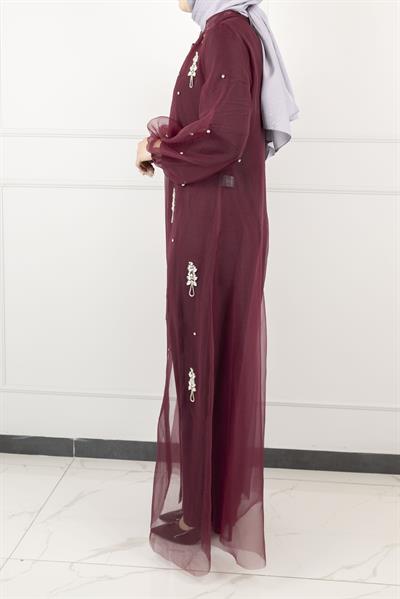 Orhan Store Abayalı Takım Bordo OTW2415