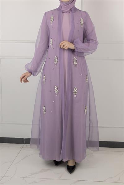 Orhan Store Abayalı Takım Lila OTW2415