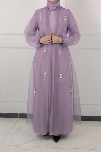 Orhan Store Abayalı Takım Lila OTW2415