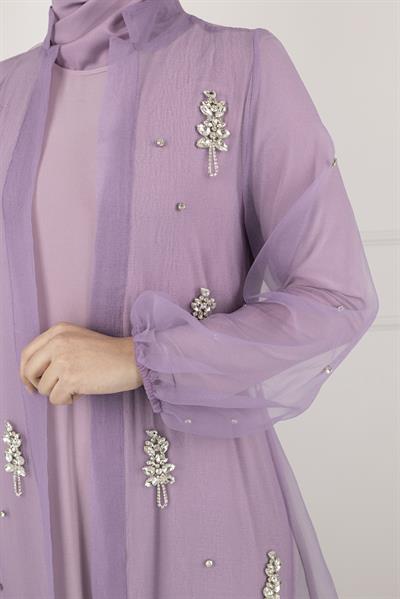 Orhan Store Abayalı Takım Lila OTW2415