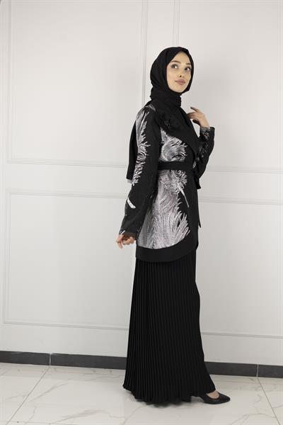 Orhan Store Abiye Pantolonlu Takım Siyah OTW2013