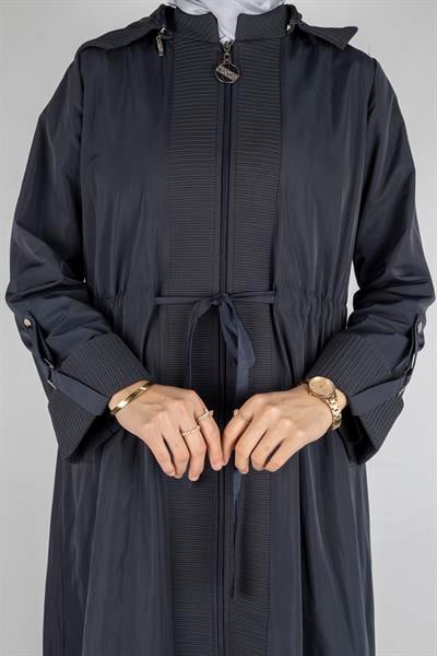 Orhan Store Astarlı Bağcıklı Uzun Kap Lacivert OTW1476