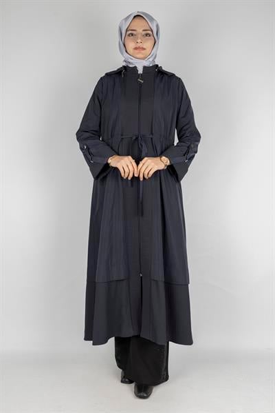 Orhan Store Astarlı Bağcıklı Uzun Kap Lacivert OTW1476