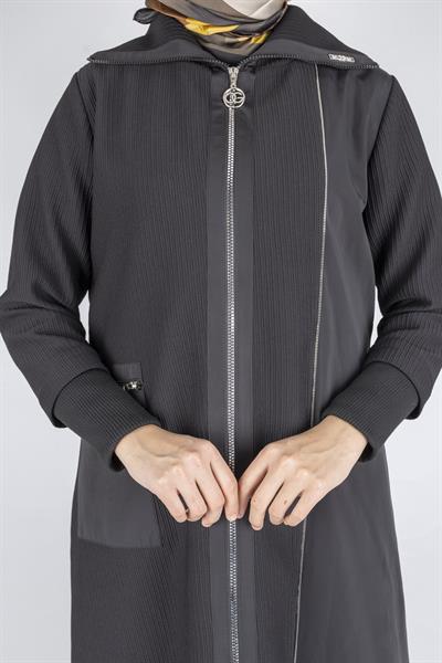 Orhan Store Astarlı Paraşüt Detaylı Tesettür Kap Siyah OTW1582