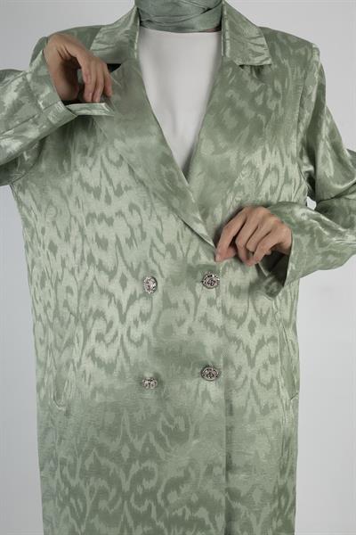 Orhan Store Astarsız Jakar Blazer Takım Mint OTW2616
