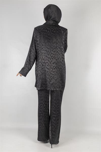Orhan Store Astarsız Jakar Blazer Takım Siyah OTW2616
