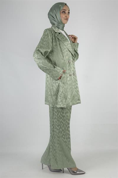 Orhan Store Astarsız Jakar Blazer Takım Mint OTW2616