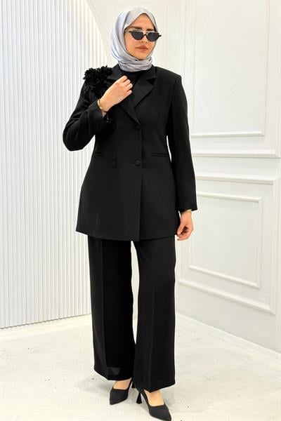 Orhan Store Blazer Ceketli Pantolon Takım Siyah OTW2836