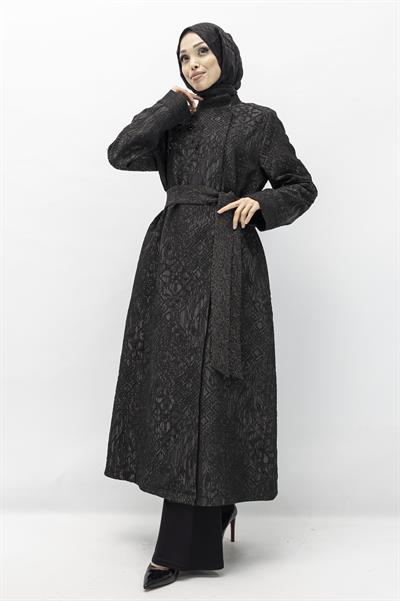 Orhan Store Boncuk Detaylı Jakar Kap Siyah OTW1527