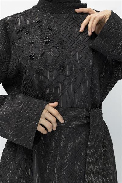 Orhan Store Boncuk Detaylı Jakar Kap Siyah OTW1527