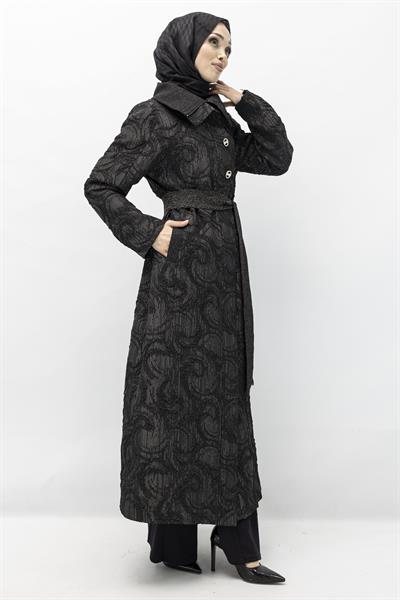 Orhan Store Büyük Beden Jakar Kap Siyah OTW1531