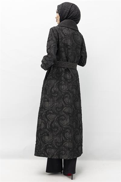 Orhan Store Büyük Beden Jakar Kap Siyah OTW1531