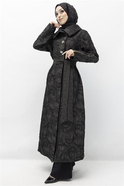 Orhan Store Büyük Beden Jakar Kap Siyah OTW1531