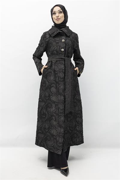 Orhan Store Büyük Beden Jakar Kap Siyah OTW1531