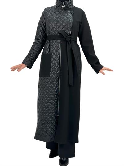 Orhan Store Büyük Beden Mont Siyah OTW1048