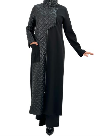 Orhan Store Büyük Beden Mont Siyah OTW1048