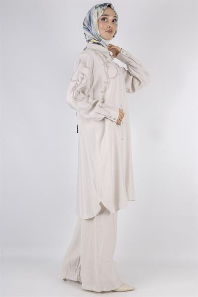 Orhan Store Büyük Beden Pantolonlu Takım Taş OTW2490