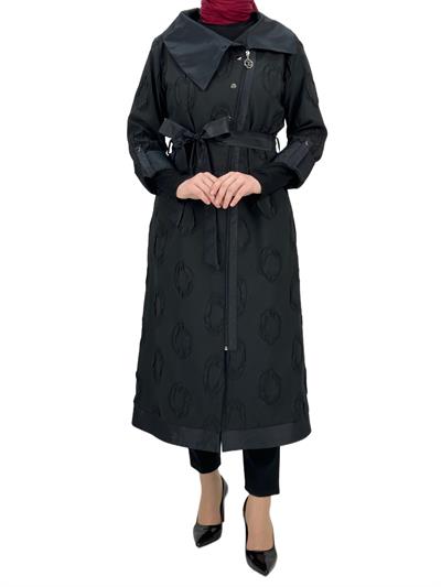 ORHAN STORE BÜYÜK BEDEN SATEN DETAYLI ASTARSIZ JAKAR KAP Siyah OTW1404