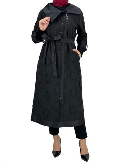 ORHAN STORE BÜYÜK BEDEN SATEN DETAYLI ASTARSIZ JAKAR KAP Siyah OTW1404