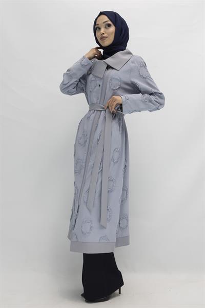 ORHAN STORE BÜYÜK BEDEN SATEN DETAYLI ASTARSIZ JAKAR KAP İndigo OTW1404